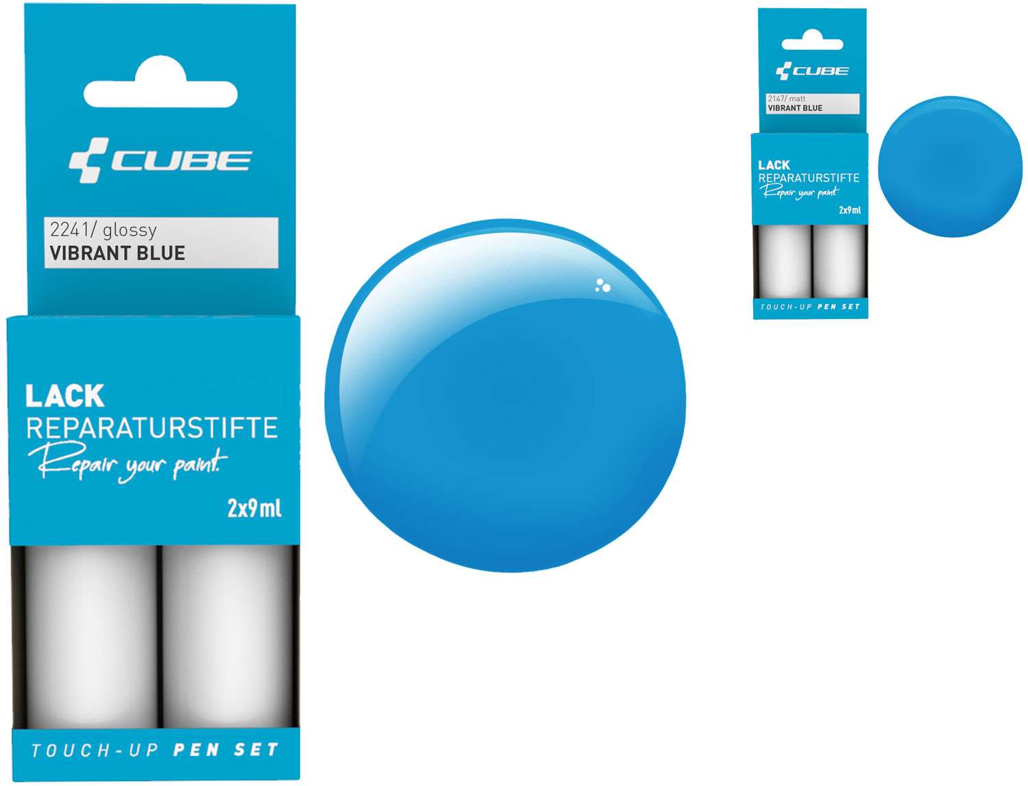 Set de stylos de retouche Cube bleu vif