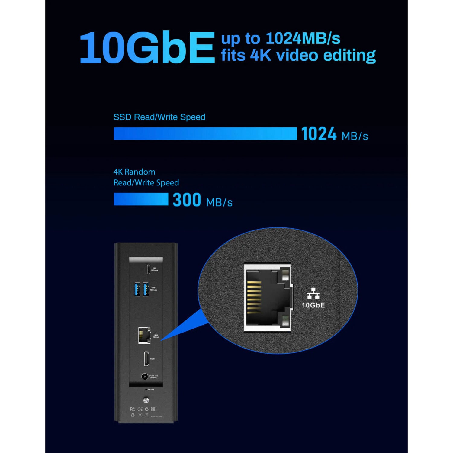 Terramaster f8 SSD plus NAS (noir, 1x 10GBE, HDMI, USB)