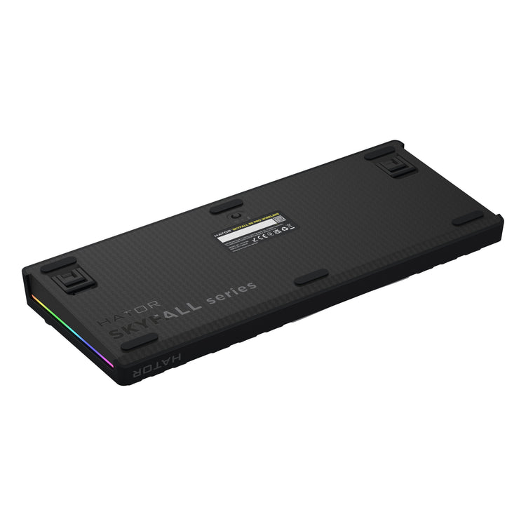 Hator skyfall pro sans fil, clavier de jeu (noir, disposition américaine, hator aurum vanille silencieux, 80 % (tkl), RVB, pbt double-shot, échange à chaud, USB-C Bluetooth 2,4 GHz)