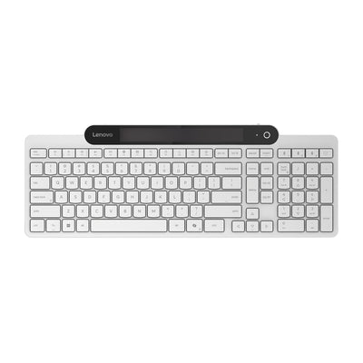 Clavier Bluetooth auto-rechargeable Lenovo 800 (blanc, disposition américaine (QWERTY), piston, 100 %, interrupteur à piston, Bluetooth 5.1, USB-C)