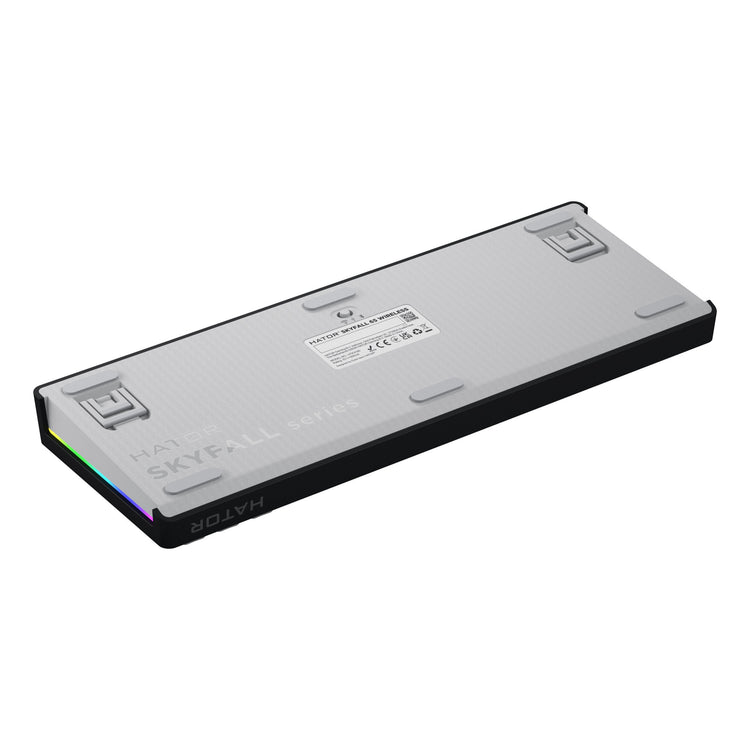 Hator skyfall sans fil, clavier de jeu (noir, disposition américaine, hator aurum sterling, 65 %, RVB, ABS double injection, échange à chaud, Bluetooth USB-C 2,4 GHz)