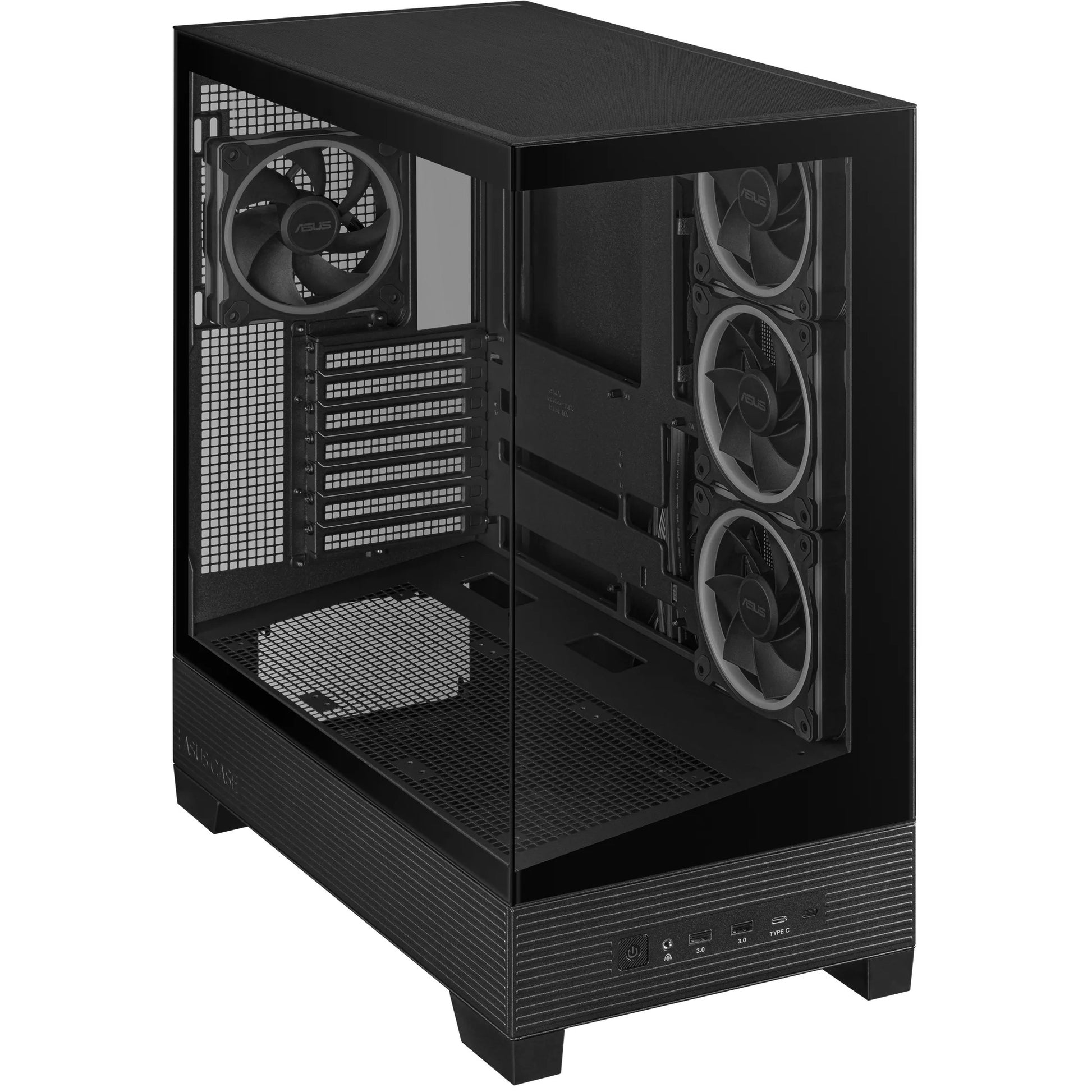 Boîtier tour midi Asus a31 plus (noir | 2x USB-A | 2x USB-C | verre trempé)