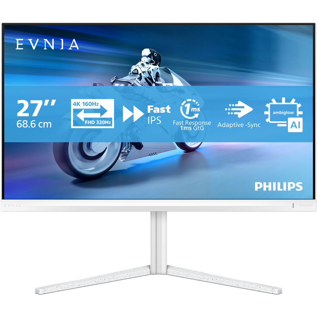Philips Evnia 27m2n5901a 27 Moniteur de jeu 4k UHD (blanc, 2x HDMI, port d'affichage, 2x USB-A, USB-B, USB-C, 160 Hz 320 Hz)