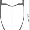 Roue avant carbone Dt swiss erc 1400 dicut wts 45 28 cl