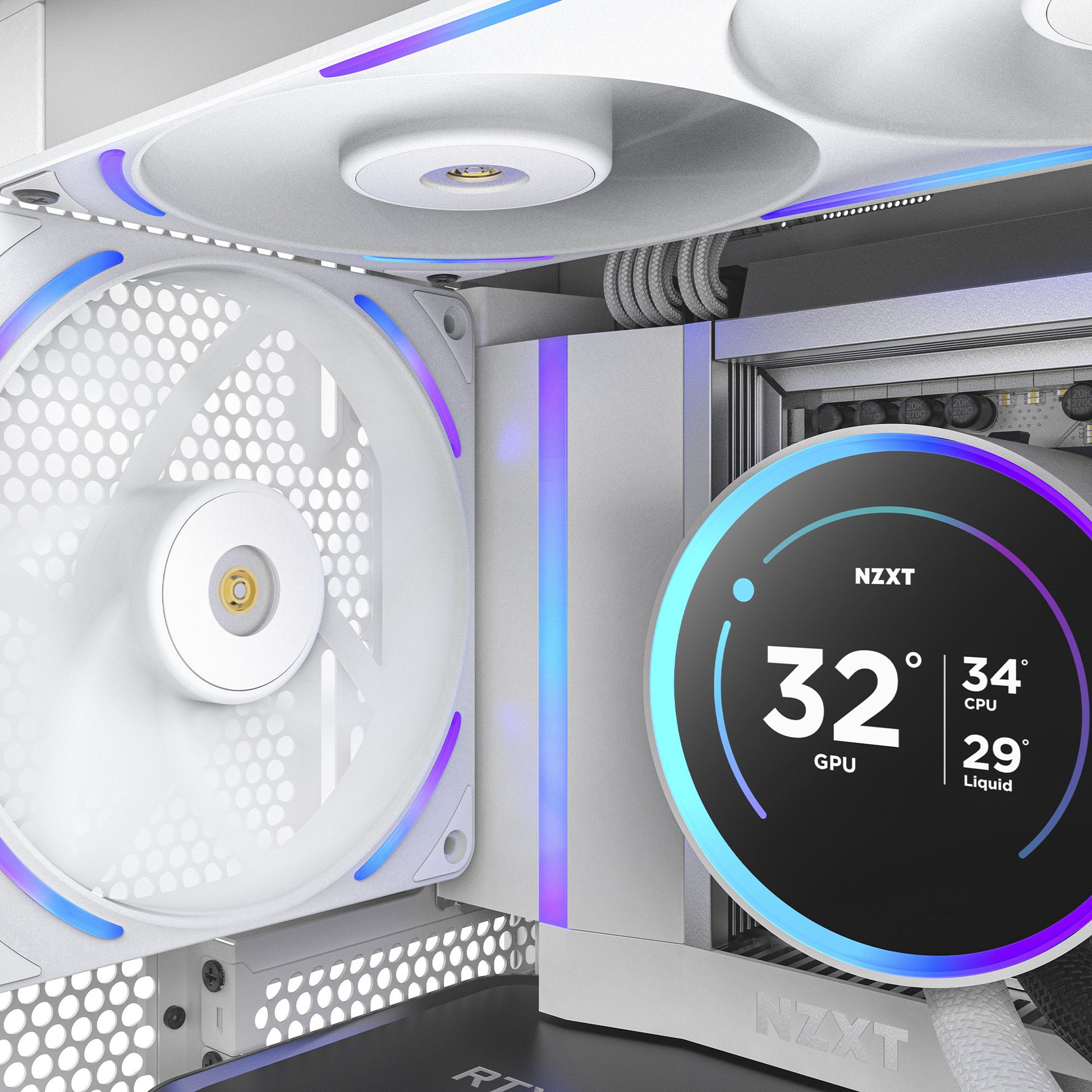 Nzxt f140x ventilateur de boîtier rgb (blanc, 140 x 140 x 30 mm, pwm)