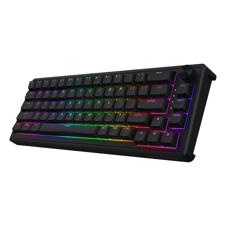 Hator skyfall filaire, clavier de jeu (noir, disposition américaine, hator aurum sterling, 65%, RVB, double shot abs, hot-swap)