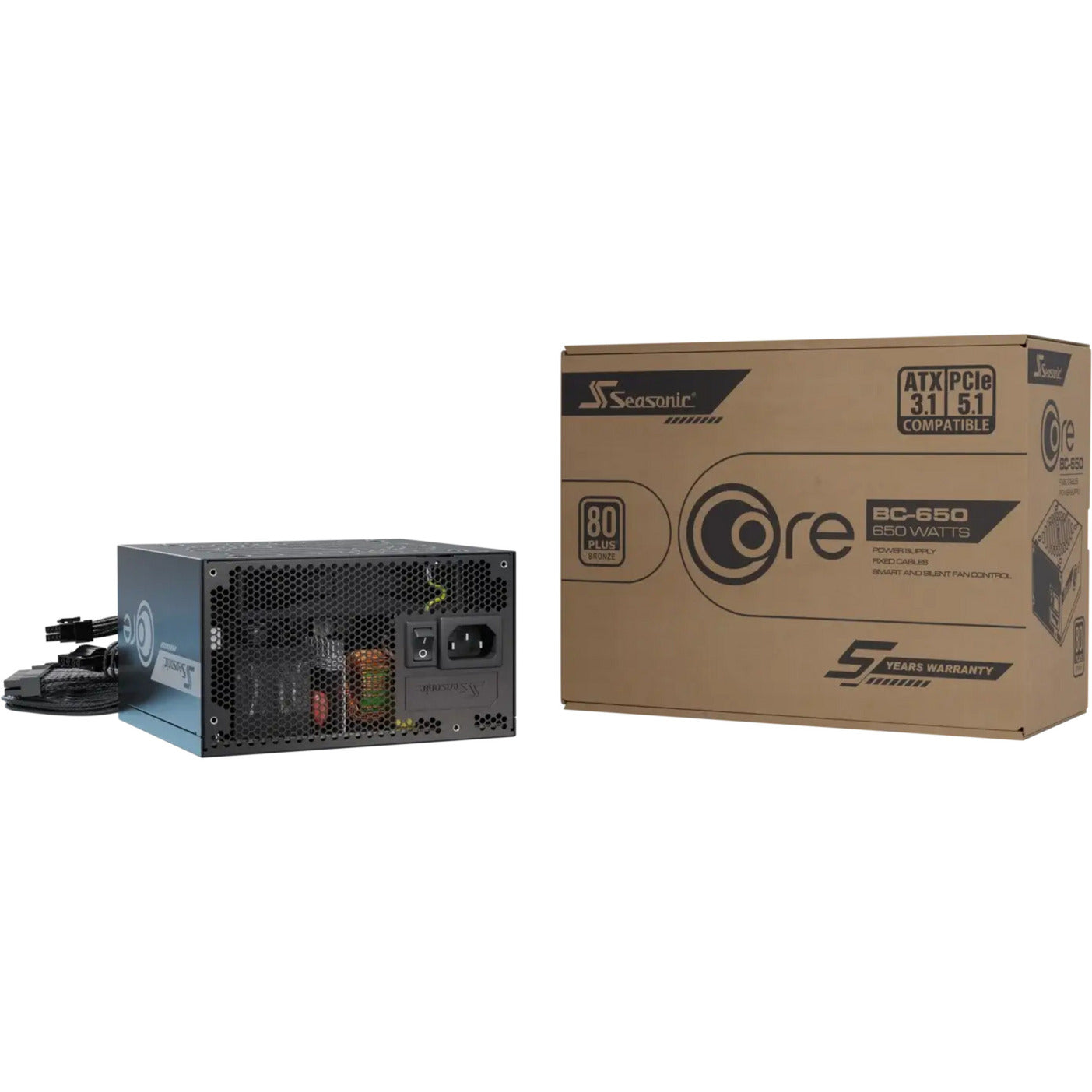 Alimentation Seasonic core bc-650 atx 3.1 650 watts (noir, 2x pcie)
