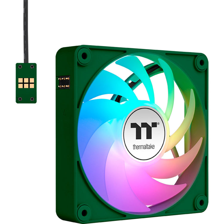Thermaltake ct120 ex argb sync ventilateur de refroidissement pc racing vert (pack de 3 ventilateurs) ventilateurs de boîtier (vert, 3 pièces, 120 x 120 x 25 mm, pwm)