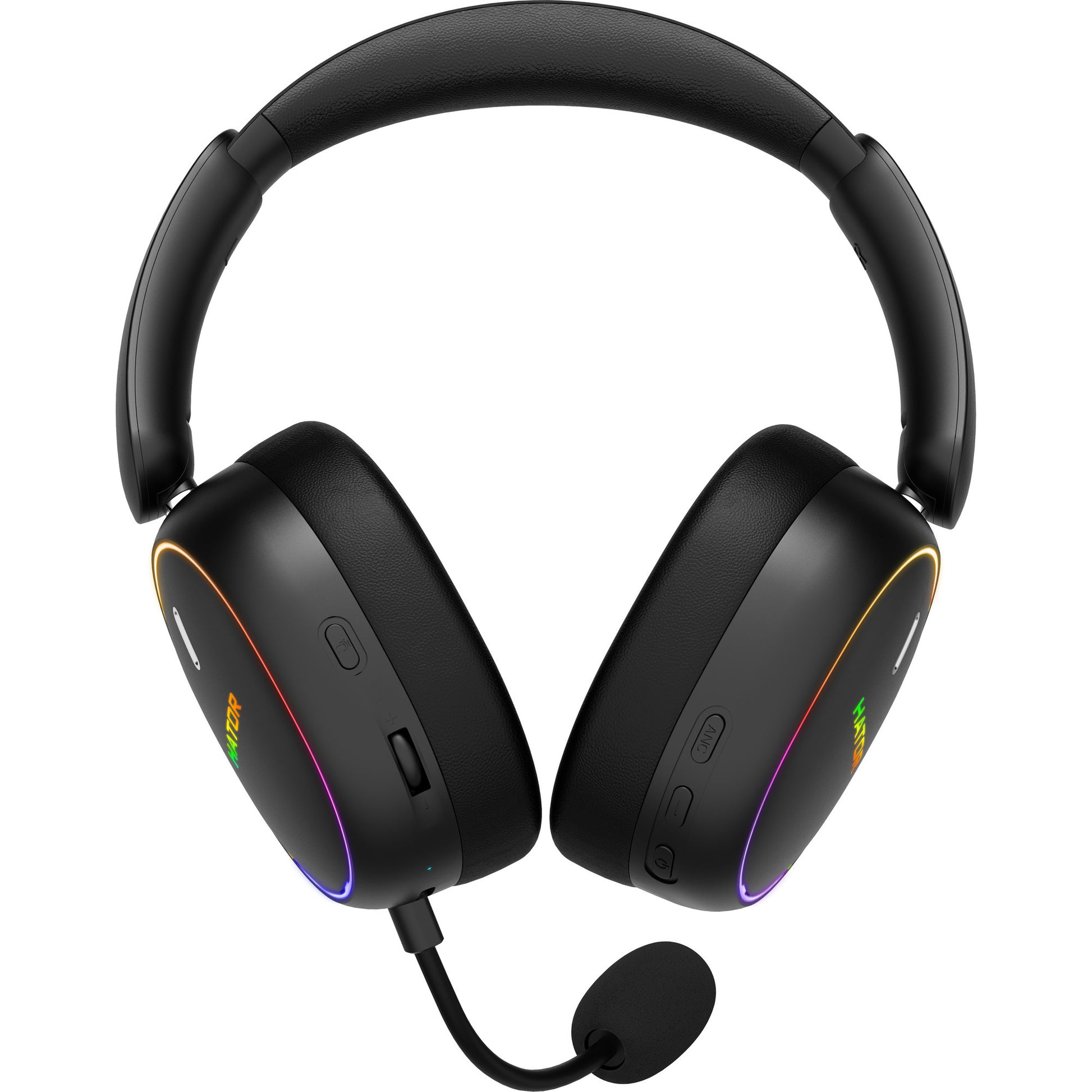 Casque de jeu supra-auriculaire sans fil Hator Phoenix 2 (noir, RVB, 2,4 GHz Bluetooth 5.4 USB-C)