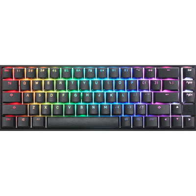 Ducky mecha pro sf, clavier (noir, disposition américaine, cerise mx speed silver, leds rgb, 65%, pbt double-shot)