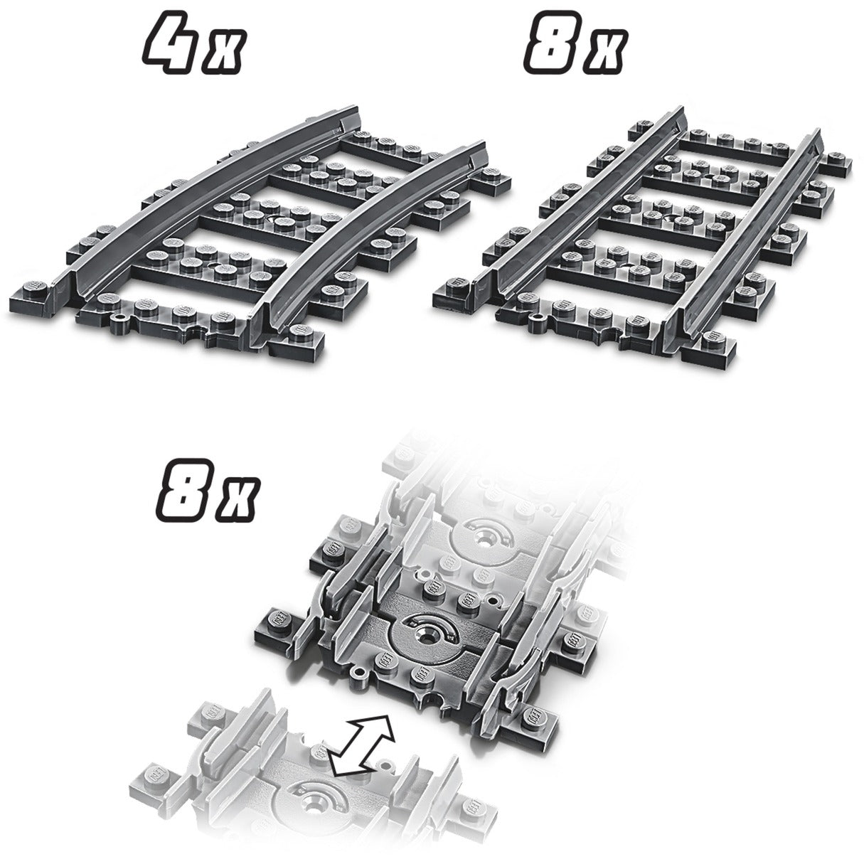 Lego City 60205 Rails flexibles 20 pièces
