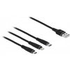 Dellock USB Charge Câble 3 en 1 pour Lightning, Micro USB