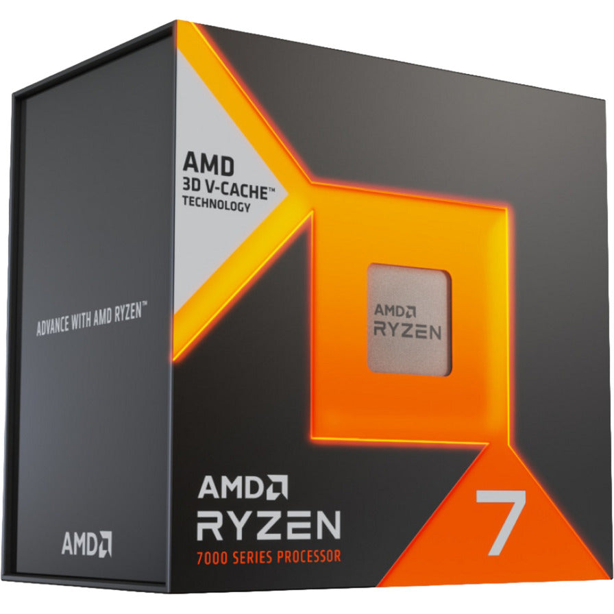 Processeur AMD Ryzen 7 7700x3D, 4 GHz (4,5 GHz Turbo Boost) socket AM5 (débloqué, en boîte)
