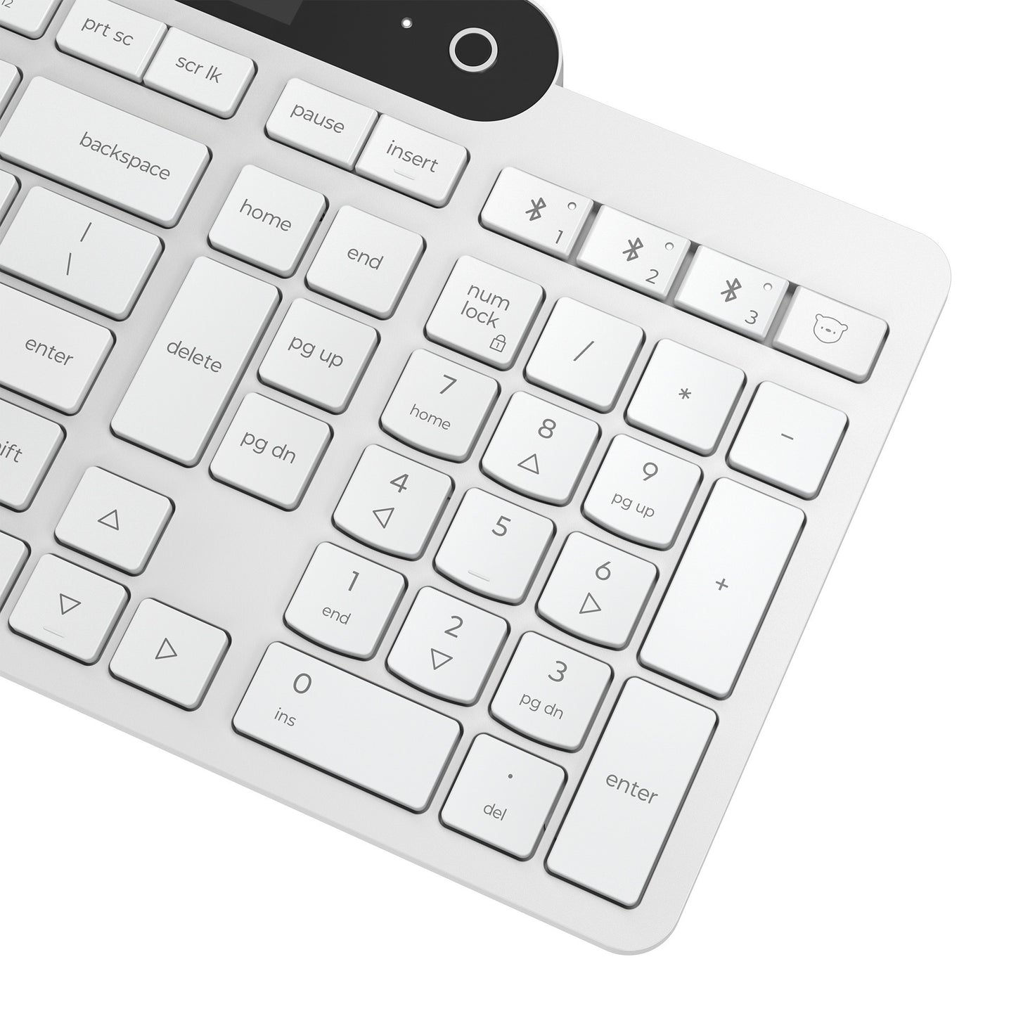 Clavier Bluetooth auto-rechargeable Lenovo 800 (blanc, disposition américaine (QWERTY), piston, 100 %, interrupteur à piston, Bluetooth 5.1, USB-C)