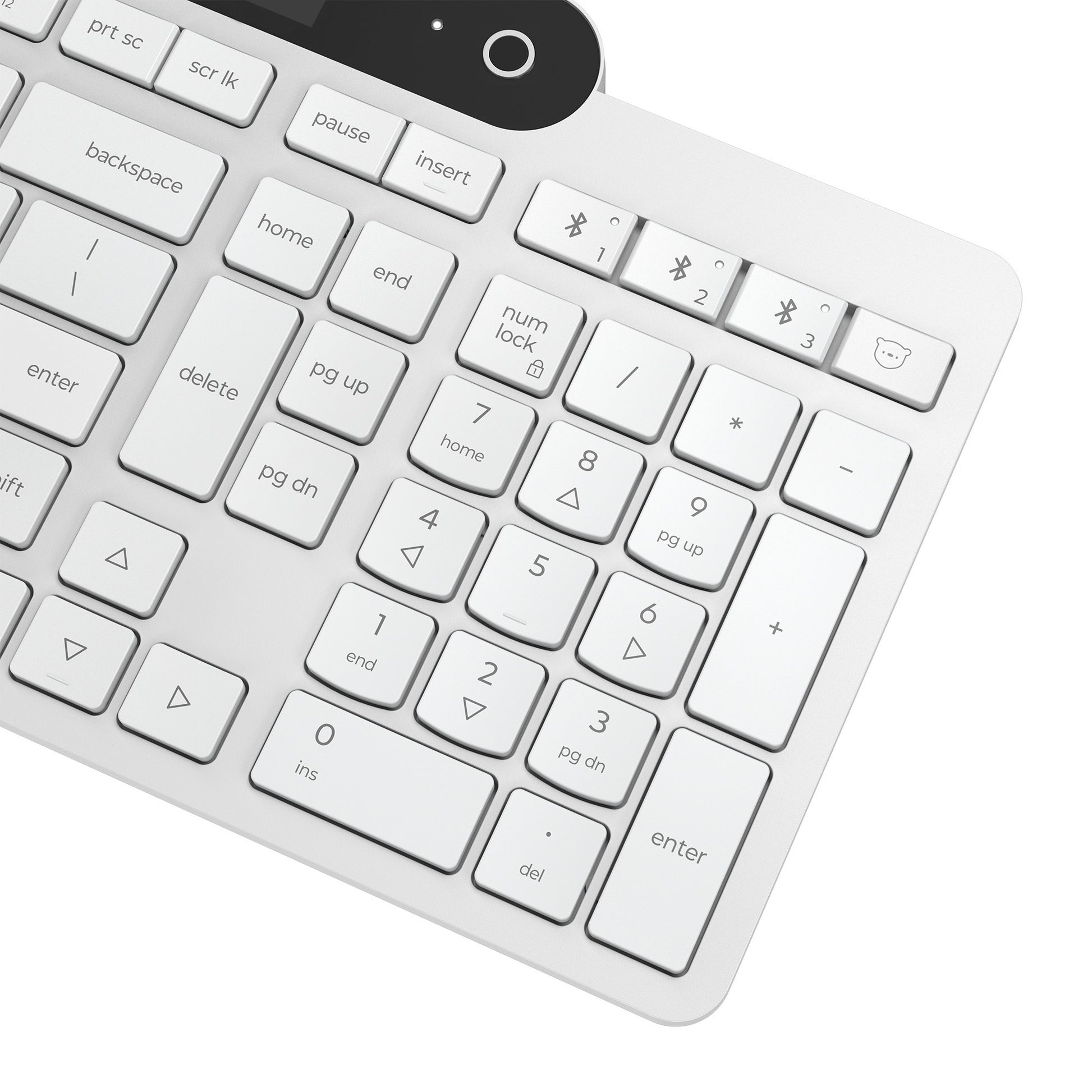 Clavier Bluetooth auto-rechargeable Lenovo 800 (blanc, disposition américaine (QWERTY), piston, 100 %, interrupteur à piston, Bluetooth 5.1, USB-C)