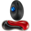 Kensington slim duo gel souris trackball repose-poignet support de poignet (rouge noir)