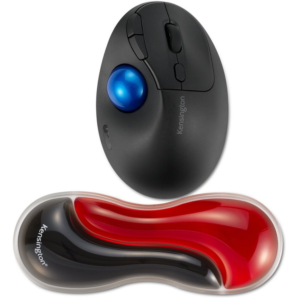 Kensington slim duo gel souris trackball repose-poignet support de poignet (rouge noir)
