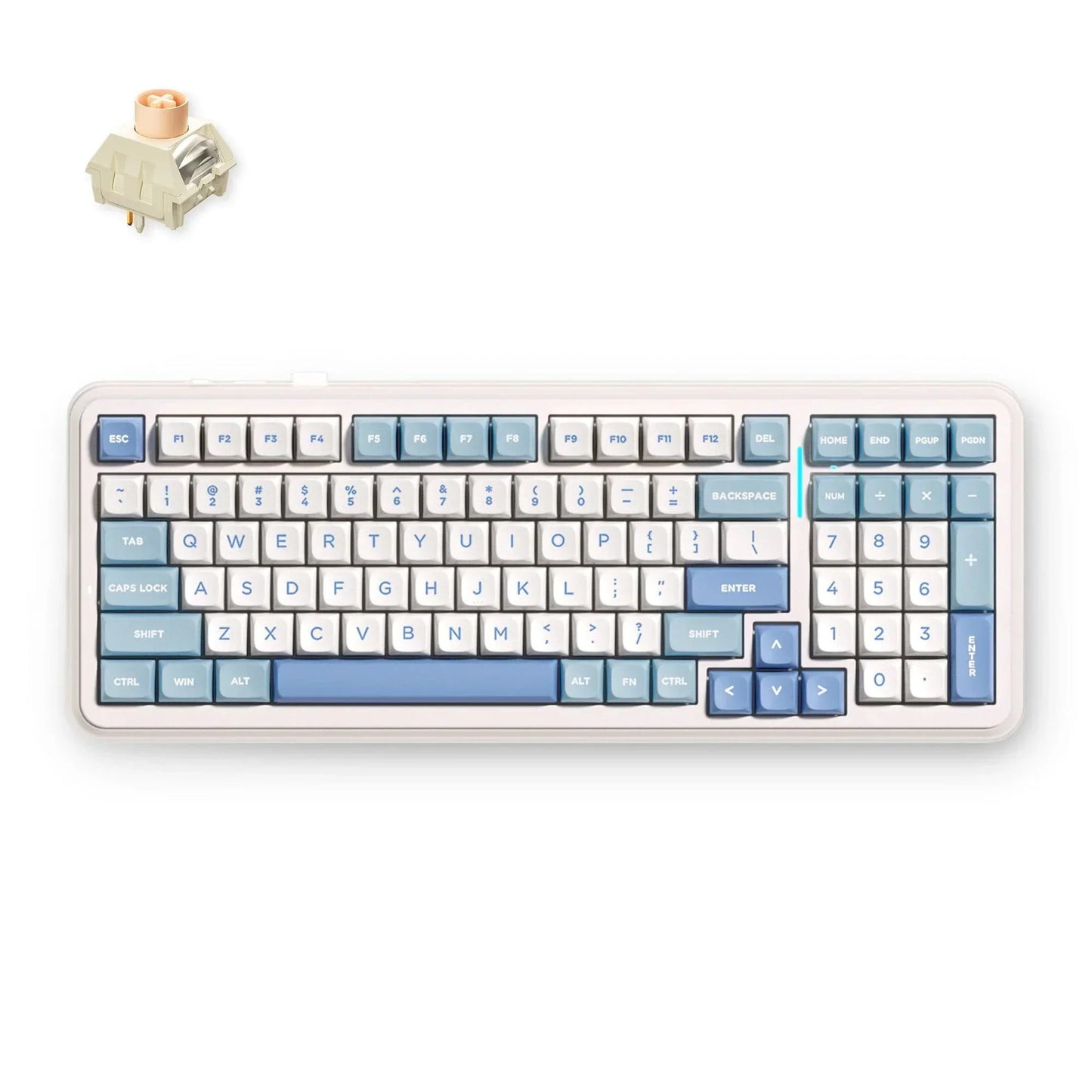 Mchose k99 v2 mécanique sans fil bleu, clavier de jeu (disposition américaine)