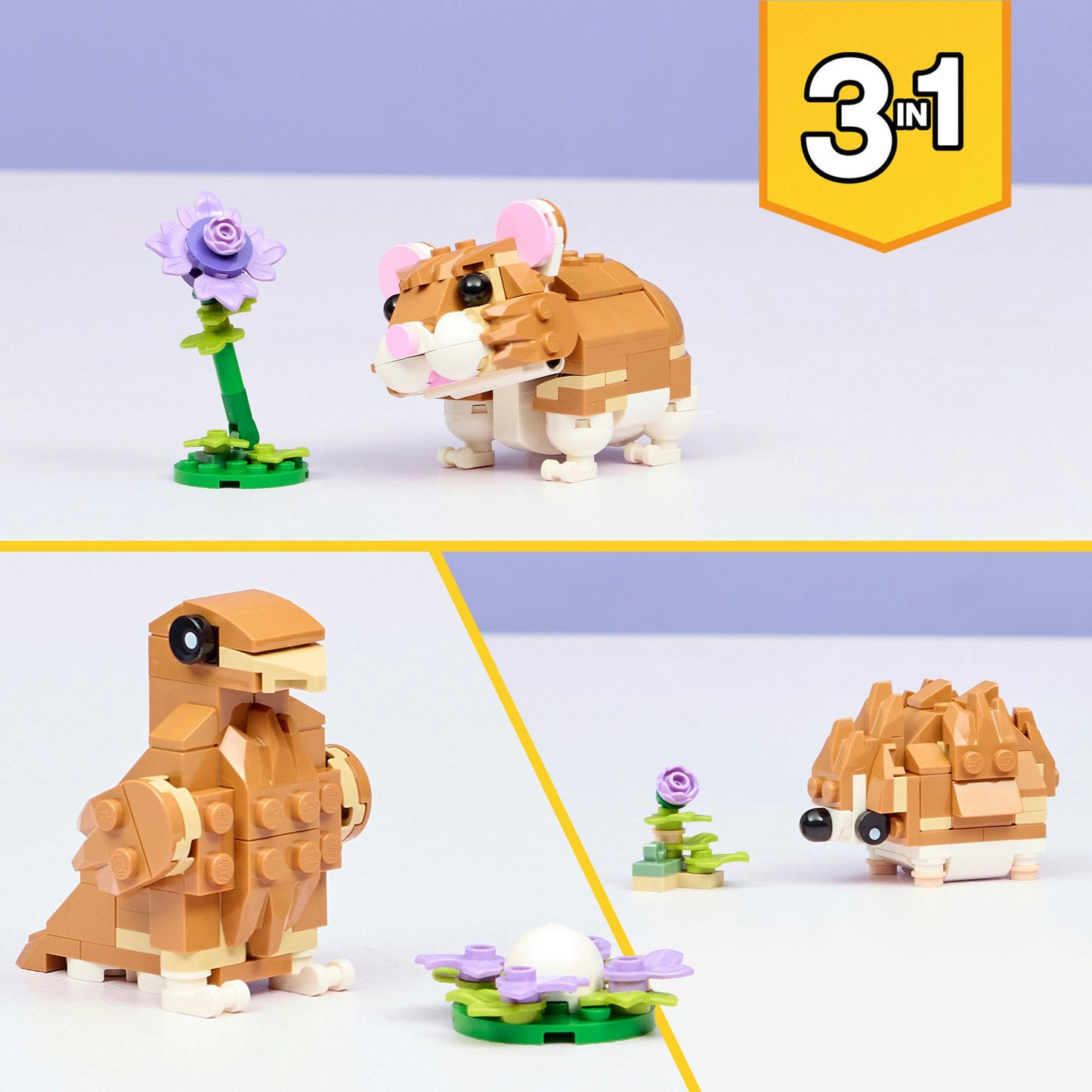 Lego 31376 créateur hamster mignon avec fleur | 2 pièces
