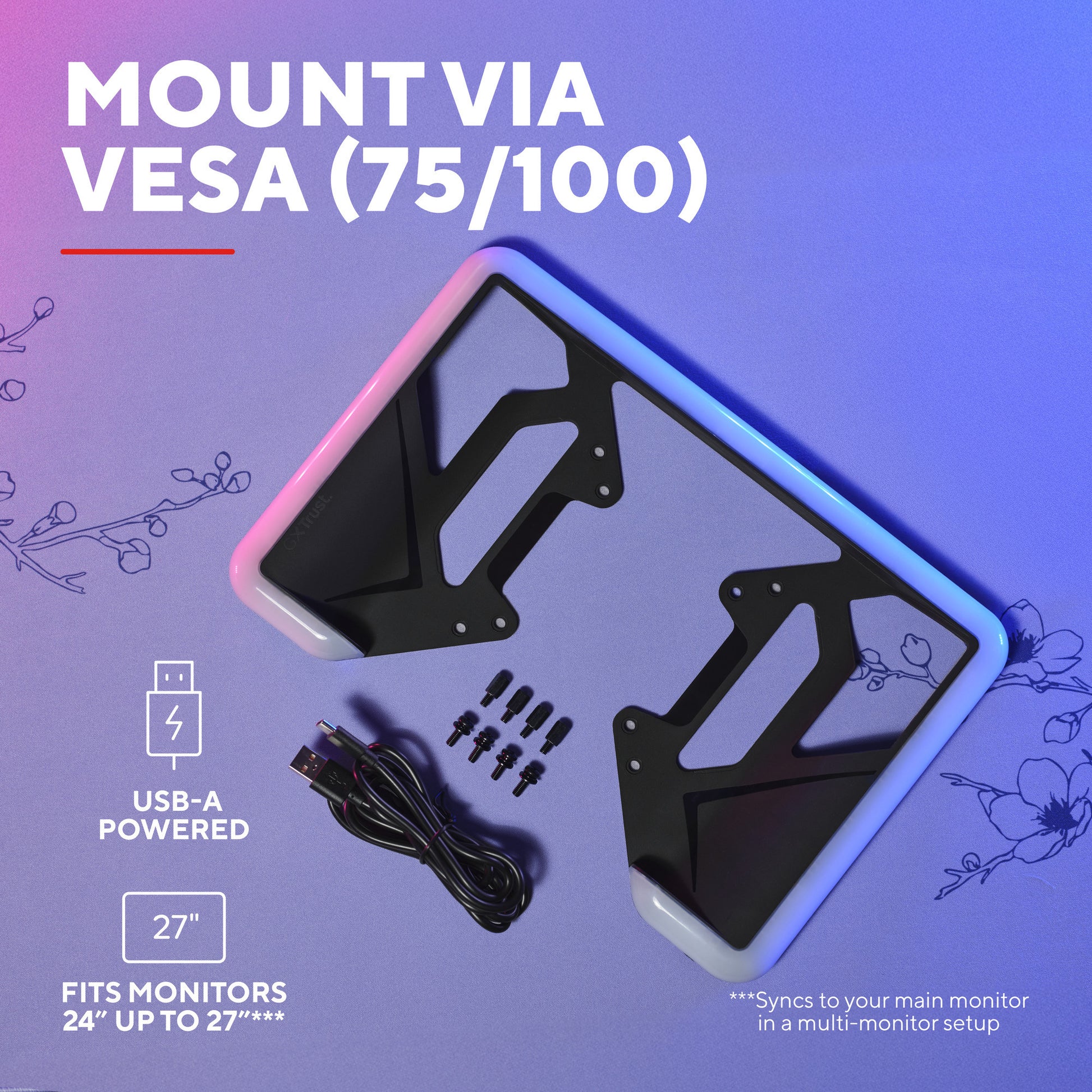 Trust GXT 907 VYBZ Rétroéclairage RVB pour moniteurs (Noir)