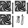Fractal design momentum 14 ventilateurs de boîtier RVB (noir, 3 pièces, 140 x 140 x 25 mm, pwm)