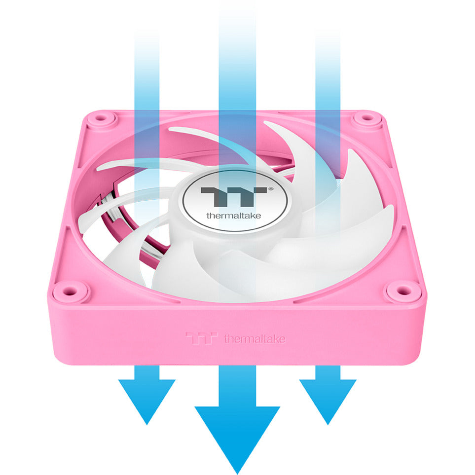 Thermaltake ct120 ex argb sync ventilateur de refroidissement pour PC rose (pack de 3 ventilateurs) ventilateurs de boîtier (rose, 3 pièces, 120 x 120 x 25 mm, pwm)