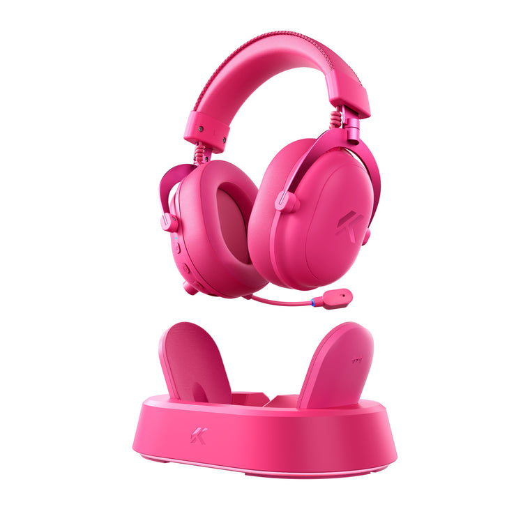 Mchose V9 Turbo+ Casque de jeu supra-auriculaire magnétique sans fil (rouge, Nintendo Switch, Playstation 4, Playstation 5, mobile, PC, Bluetooth USB 2,4 G)