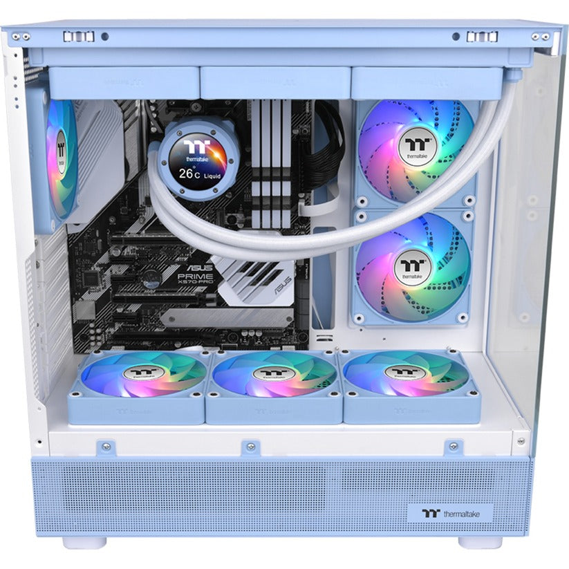 Thermaltake ct120 ex argb sync ventilateur de refroidissement PC hortensia bleu (pack de 3 ventilateurs) ventilateurs de boîtier (bleu clair, 3 pièces, 120 x 120 x 25 mm, pwm)