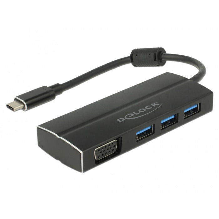 Dellock USB-C 3.1> 3x USB-A 3.0 Hub + 1x VGA
