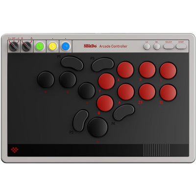 Manette d'arcade 8bitdo (gris rouge, usb bluetooth 2,4 ghz, nintendo switch, pc)