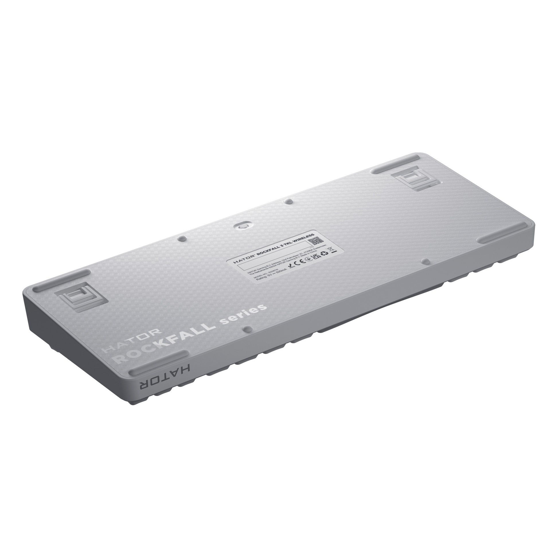 Hator rockfall 3 tkl sans fil, clavier de jeu (blanc, disposition américaine, hator aurum orange, RVB, touches PBT, hotswap, Bluetooth USB-C 2,4 GHz)