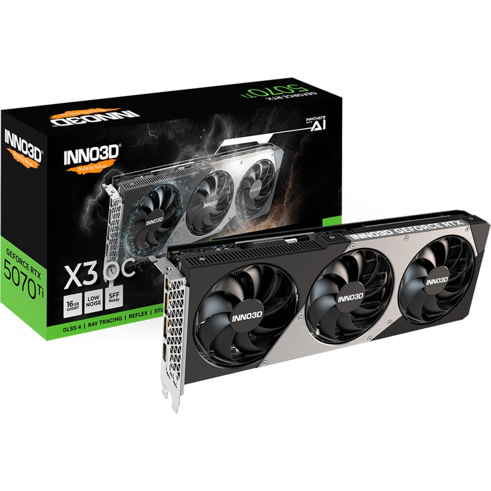 Inno3d N507T3-16D7X-176068N GEFORCE RTX ™ 5070 TI X3 OC, ATX, 16 Go, GDDR7, 256-bits, 896 Go S