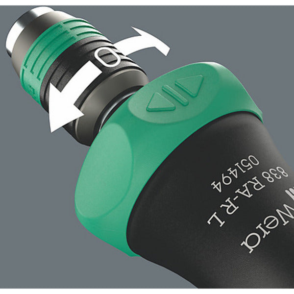 Wera 838 ra-r l porte-embouts portatif 1 4 avec fonction cliquet, tournevis