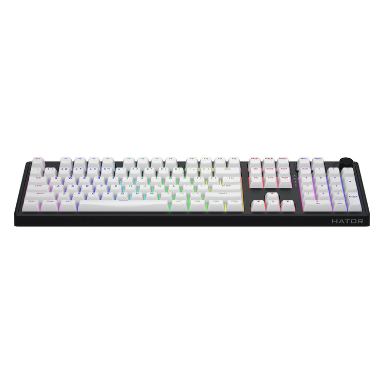 Hator skyfall sans fil, clavier de jeu (noir, disposition américaine, hator aurum citron, RVB, double shot abs, hot-swap, bluetooth usb-c 2,4 GHz)