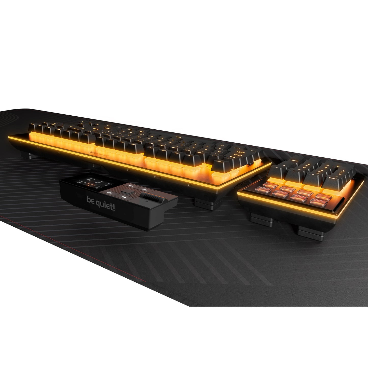 Soyez silencieux! Clavier de jeu mécanique RVB tactile silencieux à montage sombre (noir, disposition américaine (qwerty), tactile silencieux, 100 %, argb, touches pbt à double prise, station d'accueil multimédia)