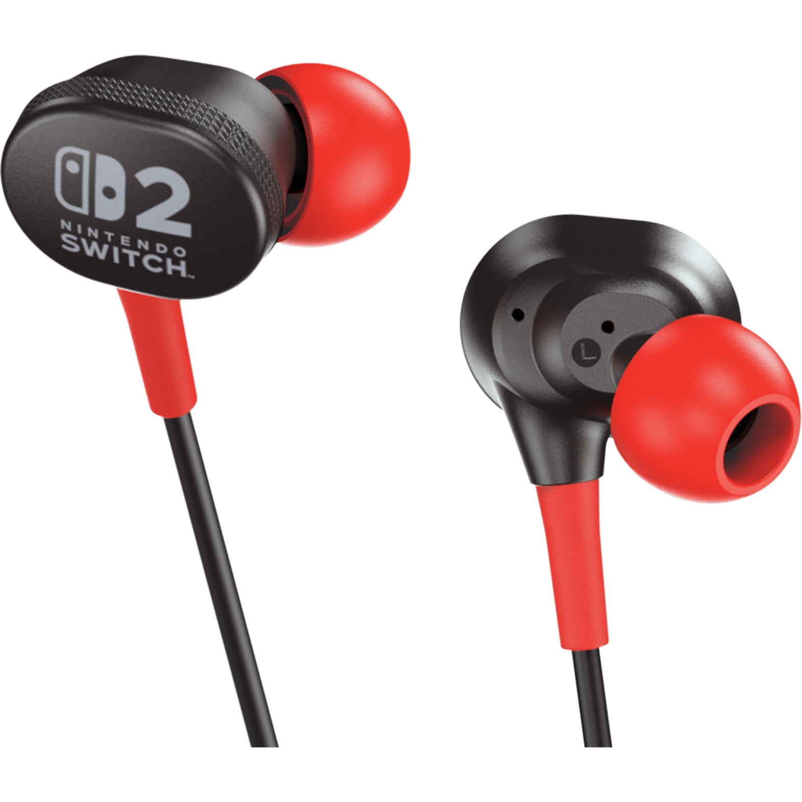 Écouteurs filaires Powera pour intra-auriculaires Nintendo Switch 2 (noir rouge, Nintendo Switch 2, Nintendo Switch, Nintendo Switch - modèle OLED, Nintendo Switch Lite)