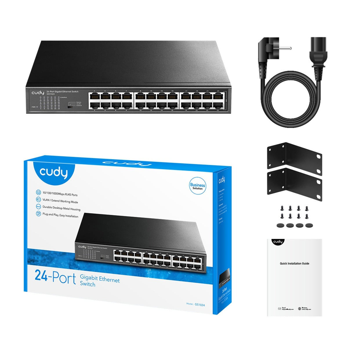 Cudy commutateur métallique gigabit 24 ports (noir)