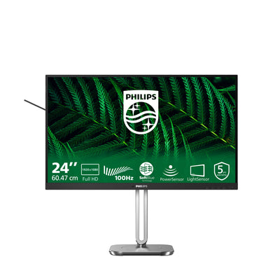 Moniteur Philips 24b2g5200 23,8 (noir argenté, VGA, HDMI, port d'affichage, USB, audio, 100 Hz)