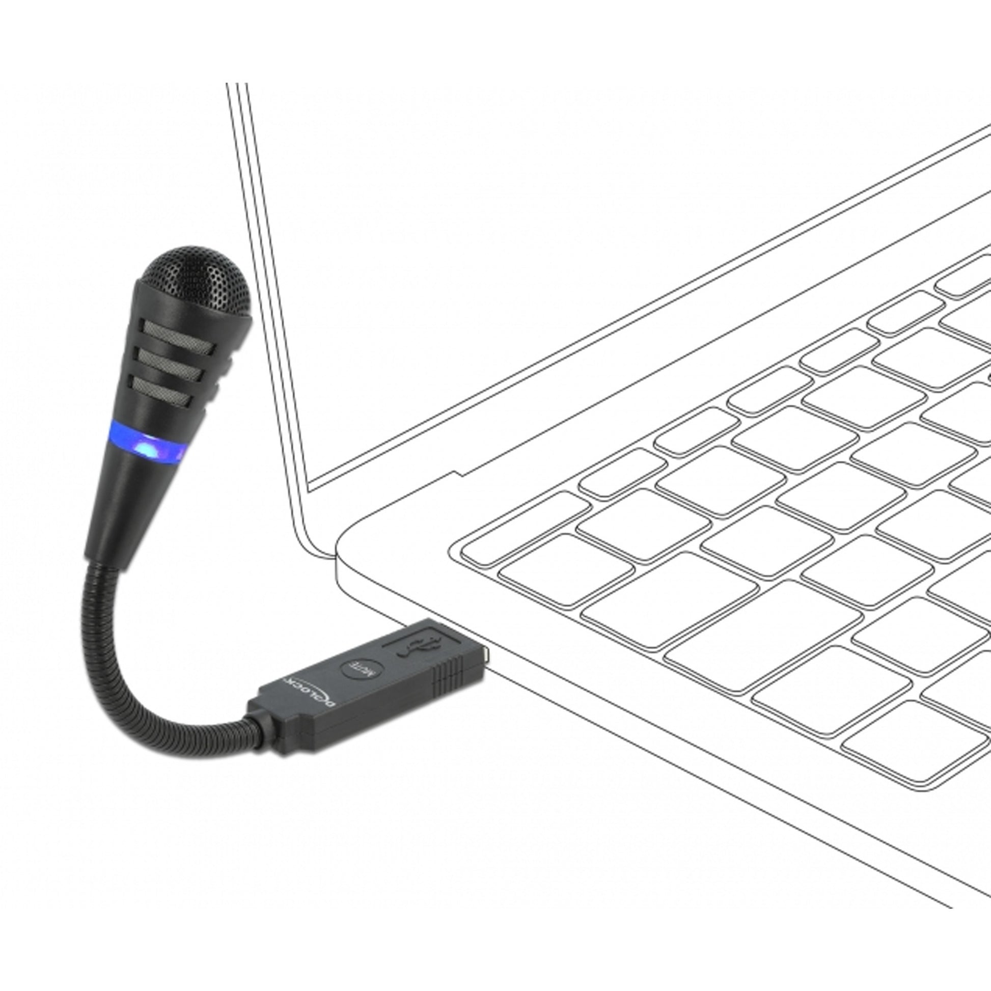 Microphone de cou de cygne de Dellock USB avec bouton muet