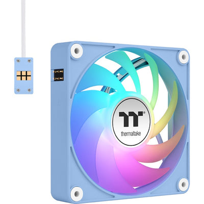 Thermaltake ct120 ex argb sync ventilateur de refroidissement PC hortensia bleu (pack de 3 ventilateurs) ventilateurs de boîtier (bleu clair, 3 pièces, 120 x 120 x 25 mm, pwm)