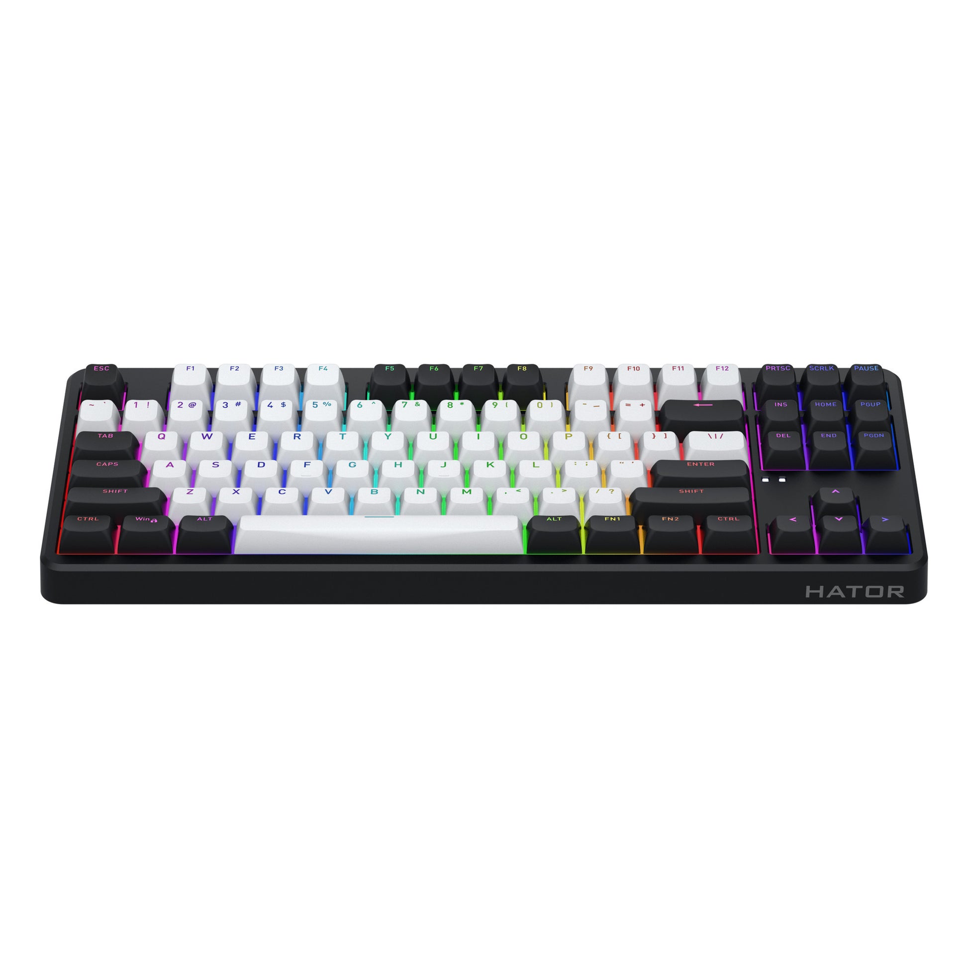 Hator Rockfall 3 TKL clavier de jeu sans fil (noir, disposition américaine, RVB, touches PBT, échange à chaud, Bluetooth USB-C 2,4 GHz)