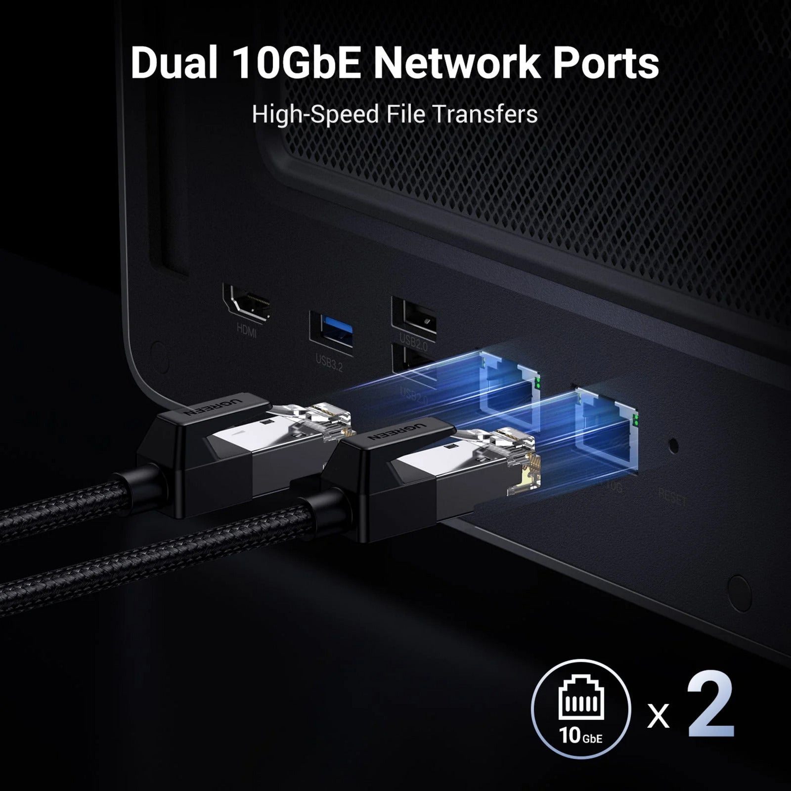 Ugreen nasync dxp8800 plus (gris, WiFi, 2x 10GBE, HDMI, Thunderbolt 4 (40 go s))