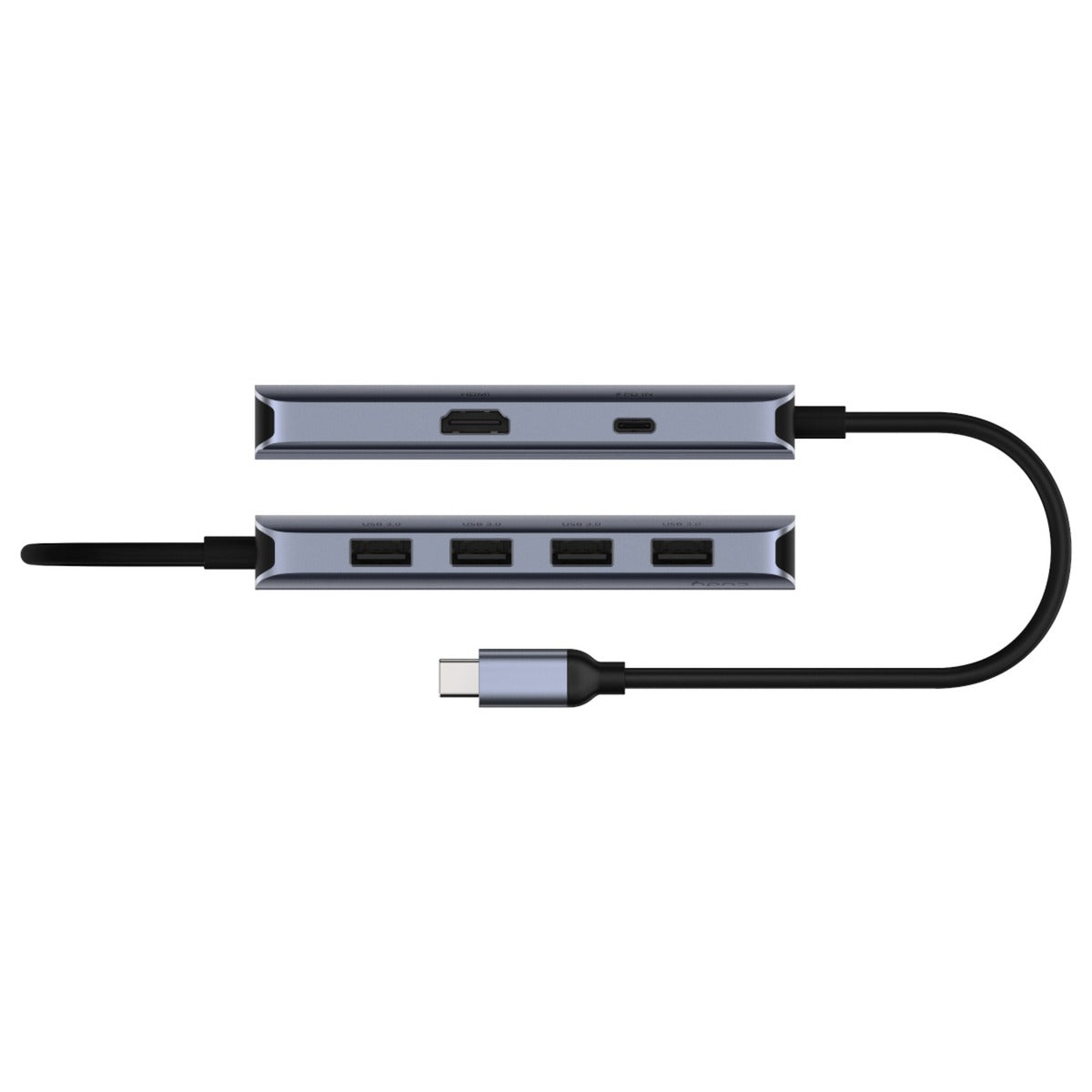 Hub USB-C Cudy 6-en-1 HDMI 4K USB-C (argent)