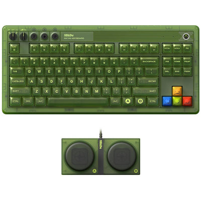 Clavier mécanique 8bitdo retro 87 - édition Xbox, clavier de jeu (vert, disposition américaine, Kailh Box Jellyfish X, TKL, touches ABS, Bluetooth 5.0, sans fil 2,4 g, USB)