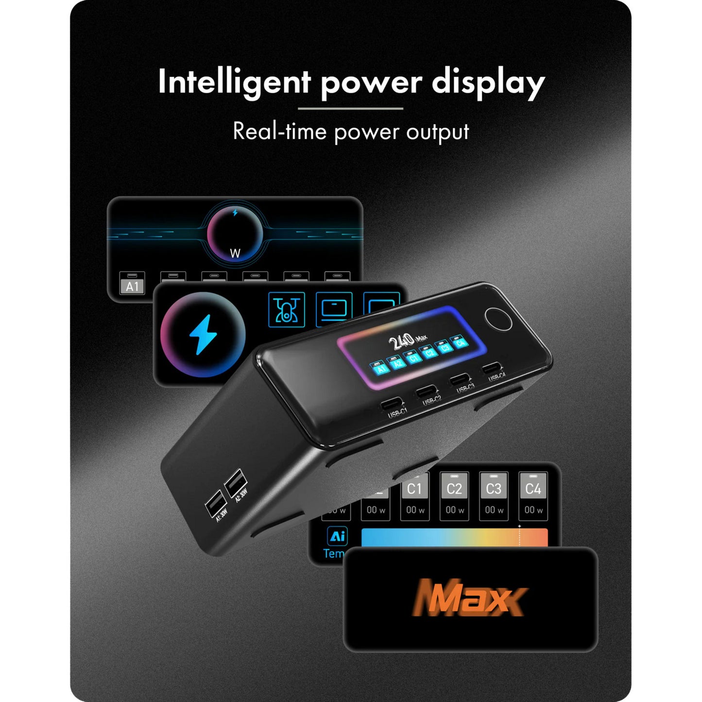 Boîte glacée 240w gan (noir)