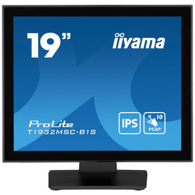 Moniteur à écran tactile Iiyama prolite t1932msc-b2s 19 (noir, VGA, HDMI, port d'affichage, audio, écran tactile)