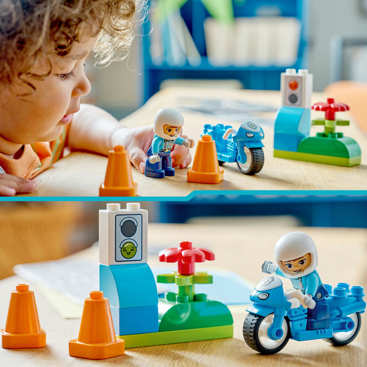 Lego 10471 Duplo Town moto de police bleue | 2 pièces