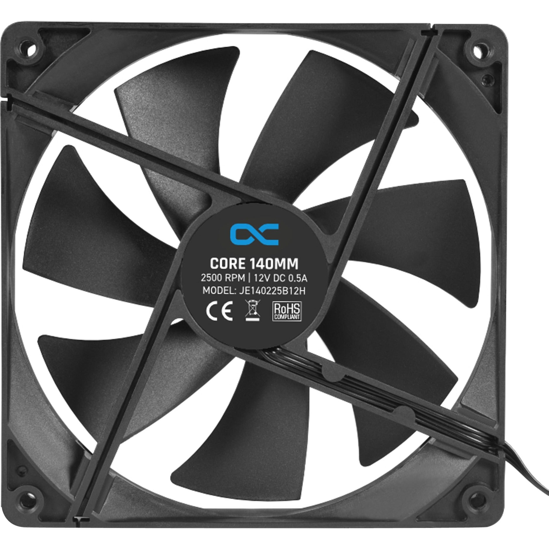 Alphacool core 140 mm ventilateur pwm 2500 tr/min ventilateur de boîtier (noir, 140 x 140 x 25 mm)