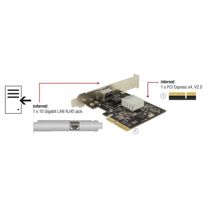 Carte Dellock PCI Express> 1 x 10 Gigabit LAN NBASE-T RJ45