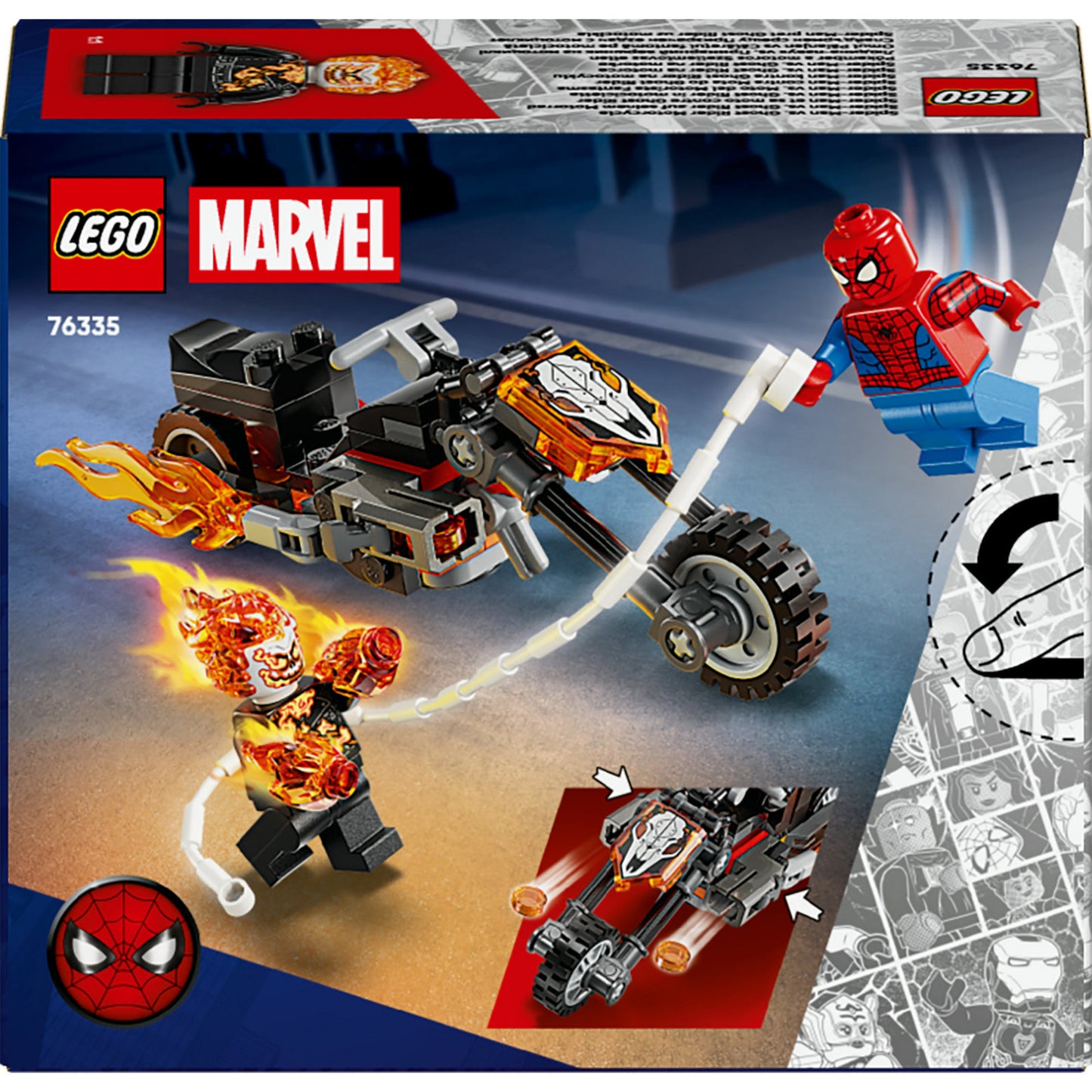 LEGO Super Heros 76335 Marvel Spider-Man contre la moto Ghost Rider